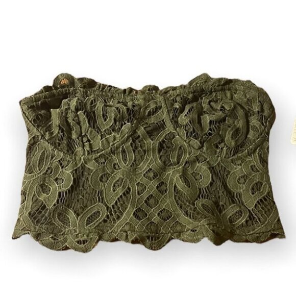 Free People Army Olive Adella Corset Bra bralette size Small - Picture 5 of 13